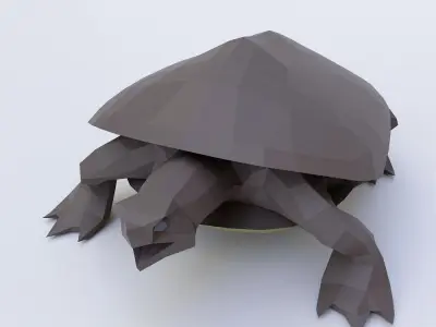 Turtle low poly 3d model origami Low-poly 3D model