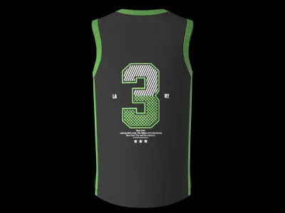 Black Green Basketball Pack Free low-poly 3D model
