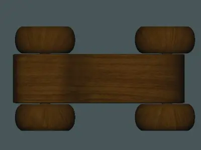 Wooden Toy Car 3D model 5
