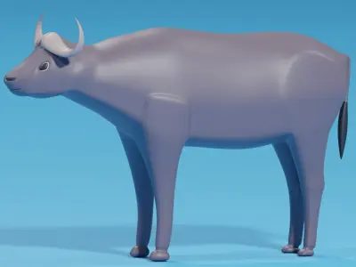 Cartoon African Buffalo 3D model