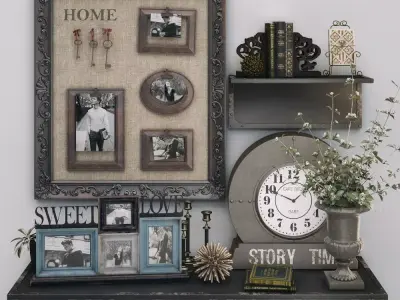 Decorative Set vintage dresser 3D model