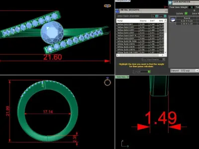 Jewelry Diamond Ring 3D print model 11