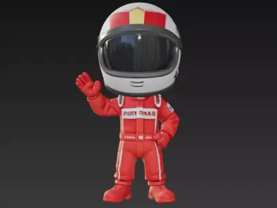 Mini Formula 1 Driver 3D Model Bundle 4 Models 3D print model
