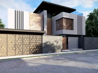 modern villa 3D model get