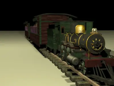 Old Train Model Free low-poly 3D model