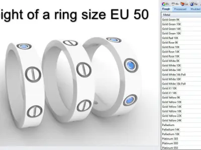 Screw Ring Set 4 Variations Size 50 3D print model