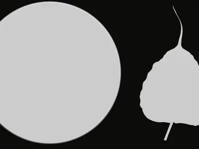 Bodhi leaf Relief 3D print model