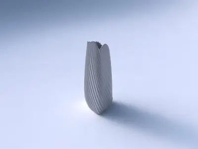 Vase curved tipping triangle with bent extruded lines 3 3D print model