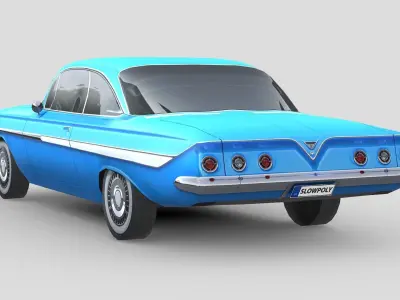 Chevrolet Impala Coupe 1961 Low-poly 3D model