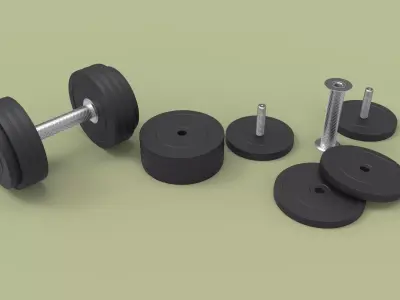 Dumbbell 3-12 kg 3D model