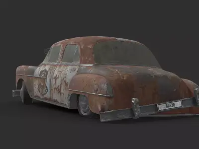 Abandoned Car - Dodge Coronet Police Low-poly 3D model