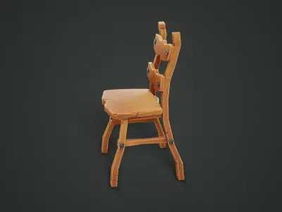 Stylized Chair PBR Game Ready Low-poly 3D model