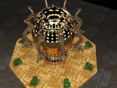 Chinese incense bronze burner   3D model