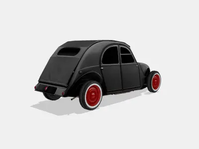 Citroen 2CV A Hot Rod Low-poly 3D model