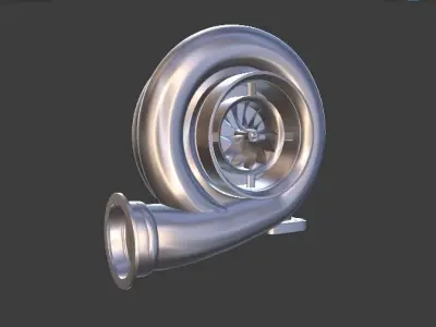 Turbo Charger for Car Tunning Low-poly 3D model