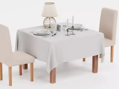 -Restaurant Table FULL V5- 3D model