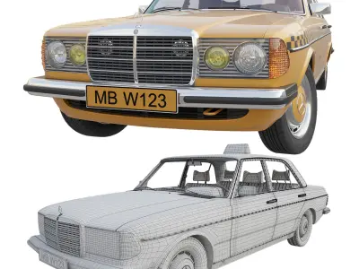 Mercedes 123 Taxi 3D model