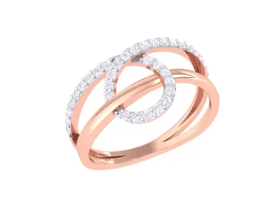 Diamond Infinity Loop Ring 3D Model - Intertwined Crossover Band Free 3D print model