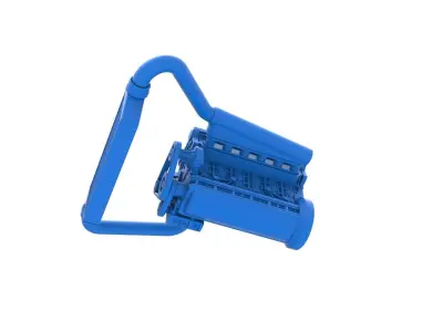 Engine of Uphill Sand Racing Dragster V2 Scale 1 to 25 3D print model