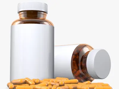 Bottle of pills 3D model