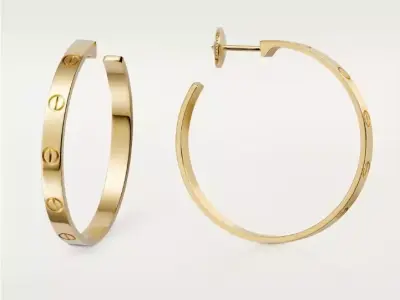 Brand Jewelry Earrings Gold Luxury 3D print model