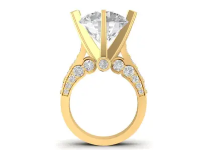 Luxury Solitaire Diamond Engagement Ring 3D Model 1495 3D print model