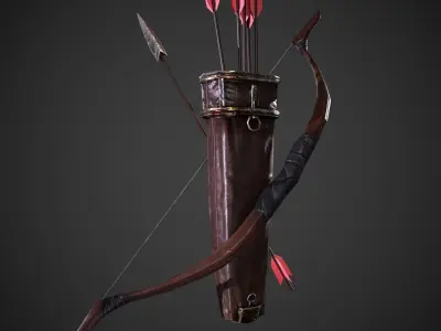 Hunter Bow Low-poly 3D model