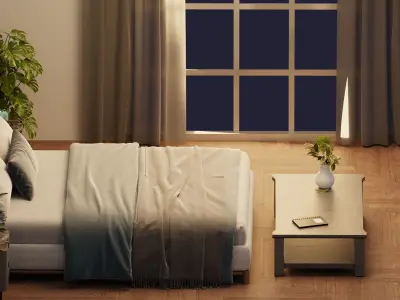 Bedroom isometric interior design 3D model