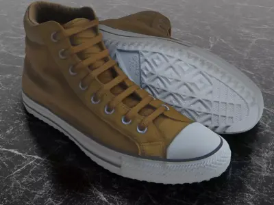 CONVERSE 3D SHOES - BROWN Low-poly 3D model