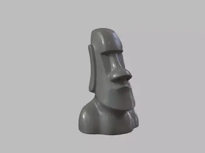 Stone head sculpture 3D model