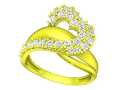 5210 luxury diamond art heart ring 3D print model