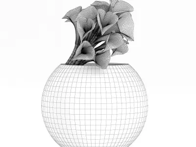 Calla Lilies in Spherical Vase 3D model