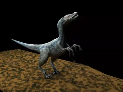 Blue Jurassic World Dinosaur Low-poly 3D model