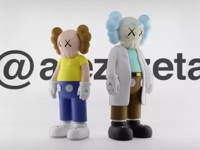 Kaws Rick Sanchez x Morty Smith Textured Low-poly 3D model