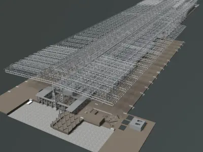 Factory building structure 23zz39 3D model