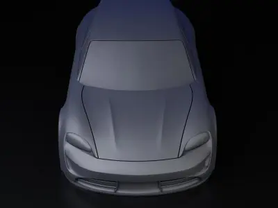 Porsche Taycan Sport Turismo simplified decorative model 3D print model