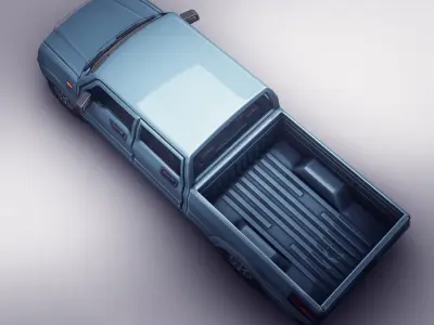 Pickup Truck Low-poly 3D model get