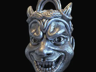  skull pendant jewelry Demon  vol2 3D print model