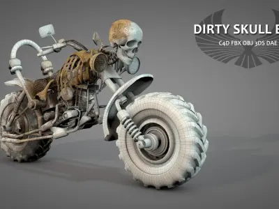 Dirty Skull Bike 3D model