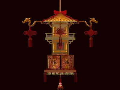 Chinese Palace Lantern 3D model 16