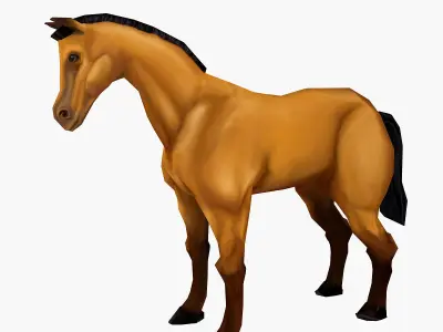 Horse stylized  Low-poly 3D model