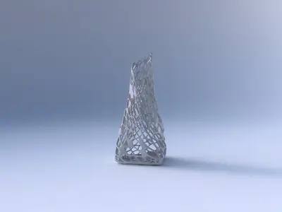 Vase twisted squeezed and bent quadratic 2 with twisted dense... 3D print model