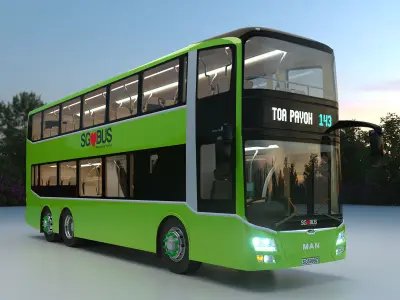 Singapore bus MAN ND 323F 3D model