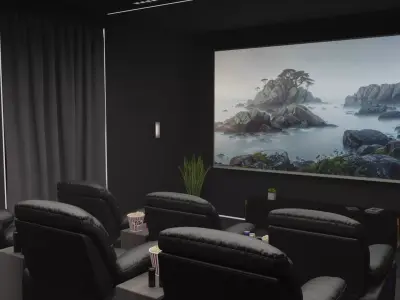 Luxury home theater 3D model