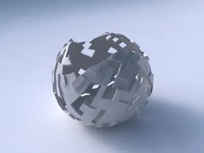 Bowl Spheric wavy with cuts and bulges 3D print model