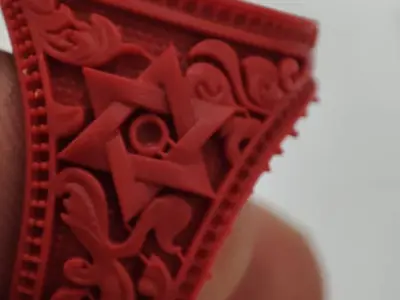 Skull Men Ring Sculpture jewelry gold silver 3D print model