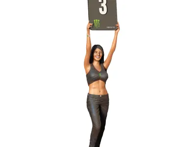N2 Pit Girl with Placard 3D print model