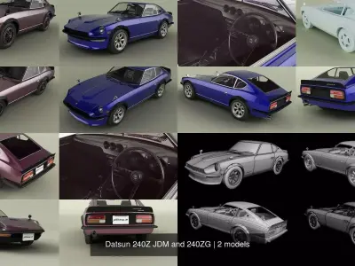 Datsun 240Z JDM and 240ZG 3D Model Pack