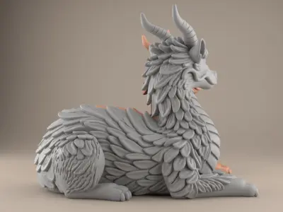 3D Dragon Sculpture Model for Home Decor - STL File 3D print model