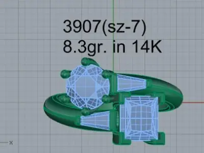 Diamond Spiral Ring 3907 3D print model
